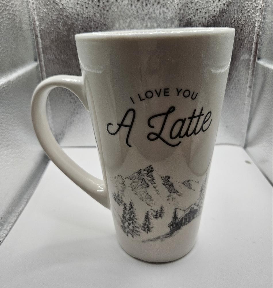 Hazel & Co. "I Love You A Latte" Black and White Mug